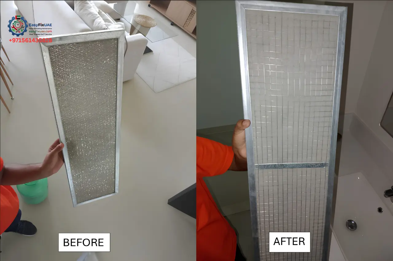Antibacterial HVAC air filtration pressure washing treatment by certified villa maintenance technicians